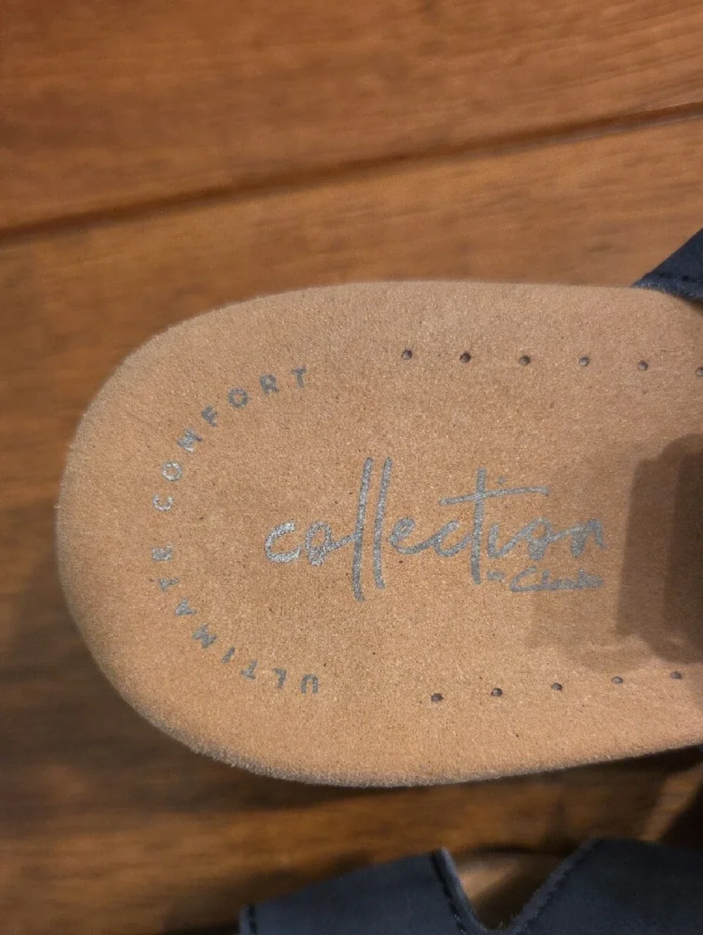 Clarks navy leather